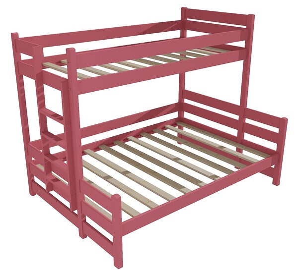 Vomaks Patrová postel s rozšířeným spodním lůžkem PPS 003 Rozměr: 100/120 x 180 cm, Barva: barva růžová, Varianta: vlevo