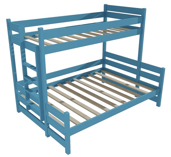 Vomaks Patrová postel s rozšířeným spodním lůžkem PPS 003 Rozměr: 80/140 x 200 cm, Barva: barva modrá, Varianta: vlevo