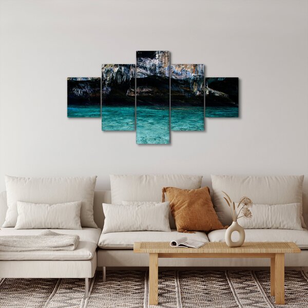Obraz vody a skal (125x70 cm)