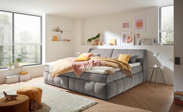 POSTEL BOXSPRING, 240/200 cm, šedavě hnědá MID.YOU - Manželské postele, Online Only