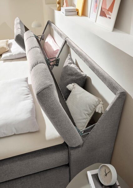 POSTEL BOXSPRING, 240/200 cm, šedavě hnědá MID.YOU - Manželské postele, Online Only