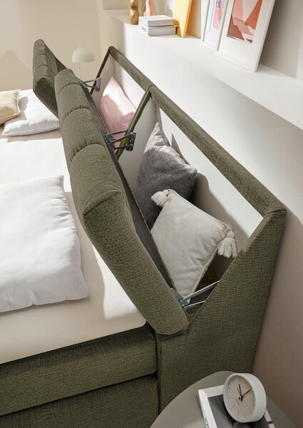 POSTEL BOXSPRING, 240/200 cm, zelená MID.YOU - Manželské postele, Online Only