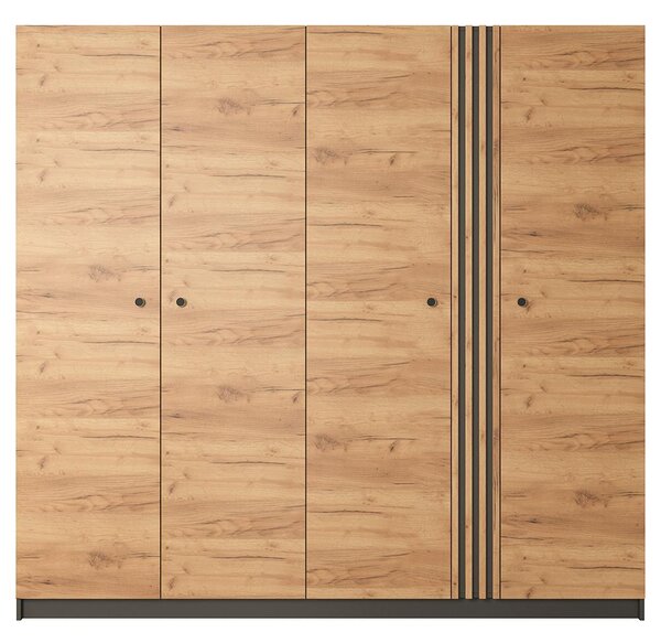 DECO | šatní skříň | 220 cm | kraft zlatý/antracit