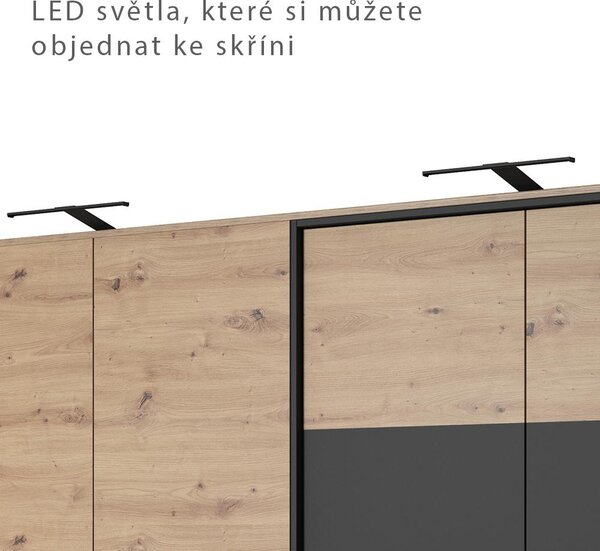 DECO | šatní skříň | 220 cm | kraft zlatý/antracit