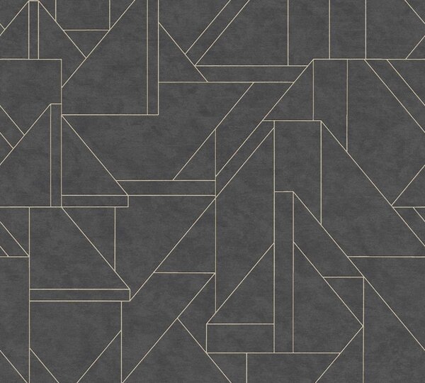 A.S. Création | Vliesová tapeta na zeď DIMEX 2025 39118-4 | 0,53 x 10,05 m | zlatá, černá