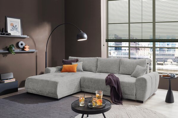 ROHOVÁ ROZKLÁDACÍ POHOVKA, textil, barvy stříbra Livetastic - Online Only sedačky, Online Only