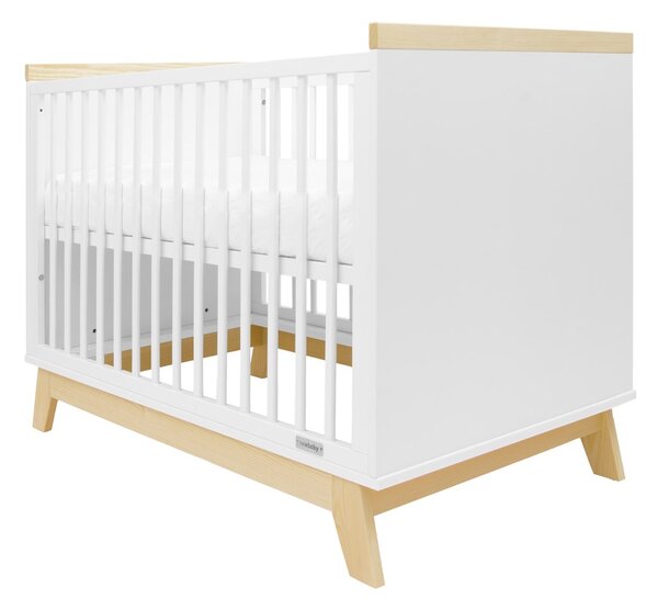 Dětská postýlka se zábranou New Baby MARCUS 120x60 cm bílá/přírodní