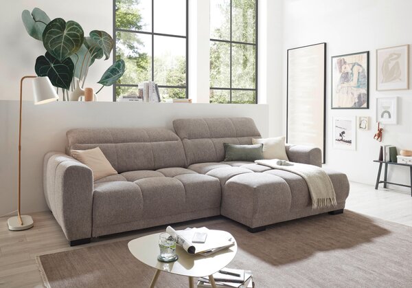 ROHOVÁ SEDAČKA, textil, šedohnědá Livetastic - Sedací soupravy, Online Only