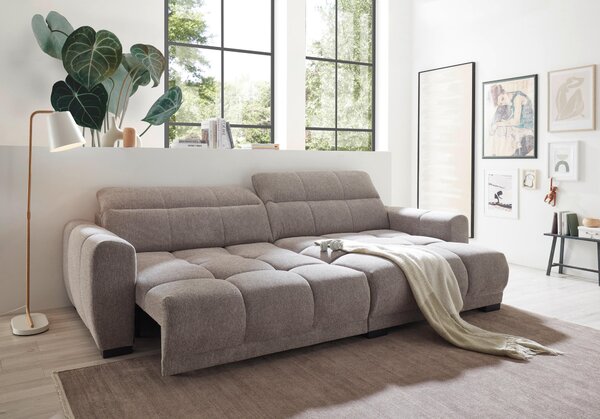 ROHOVÁ SEDAČKA, textil, šedohnědá Livetastic - Sedací soupravy, Online Only