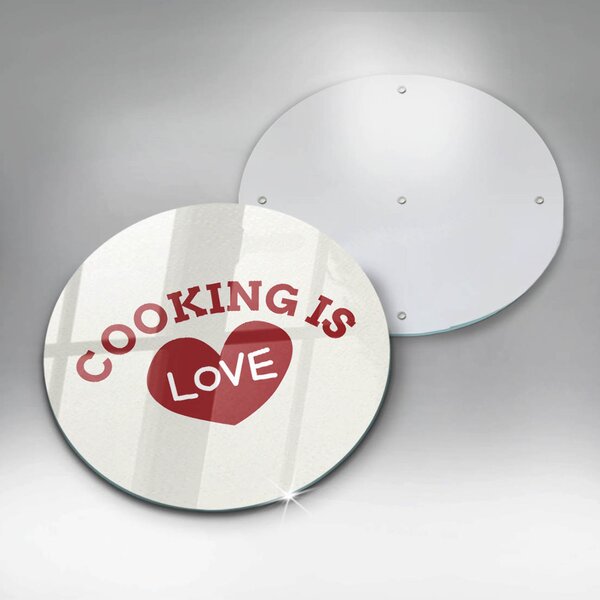 Skleněná krájecí deska Cooking is love