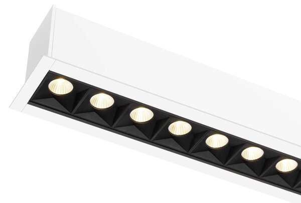 LA 1010521 GLENOS® PRO Stropní vestavné svítidlo, 1, 2 m, DALI, UGR19, 3000K, 75°, IP20, bílé / černé - BIG WHITE (SLV)