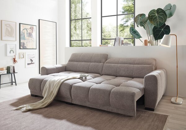 ROHOVÁ SEDAČKA, textil, šedohnědá Livetastic - Sedací soupravy, Online Only