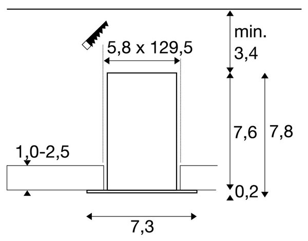 LA 1010521 GLENOS® PRO Stropní vestavné svítidlo, 1, 2 m, DALI, UGR19, 3000K, 75°, IP20, bílé / černé - BIG WHITE (SLV)