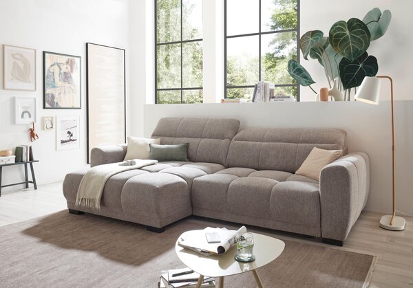 ROHOVÁ SEDAČKA, textil, šedohnědá Livetastic - Sedací soupravy, Online Only