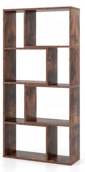 Regál Costway 60 cm x 120 cm x 20 cm, odstíny hnědé