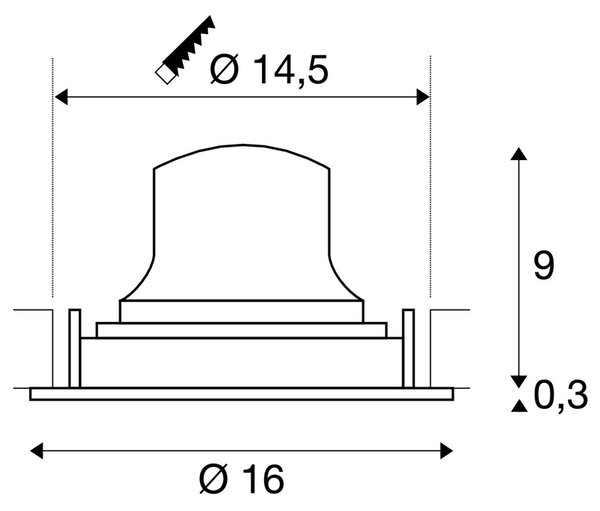LA 1009811 NUMINOS® MOVE L Stropní vestavné svítidlo, 2700 K, 20°, IP20, kulaté, černé / bílé - BIG WHITE (SLV)