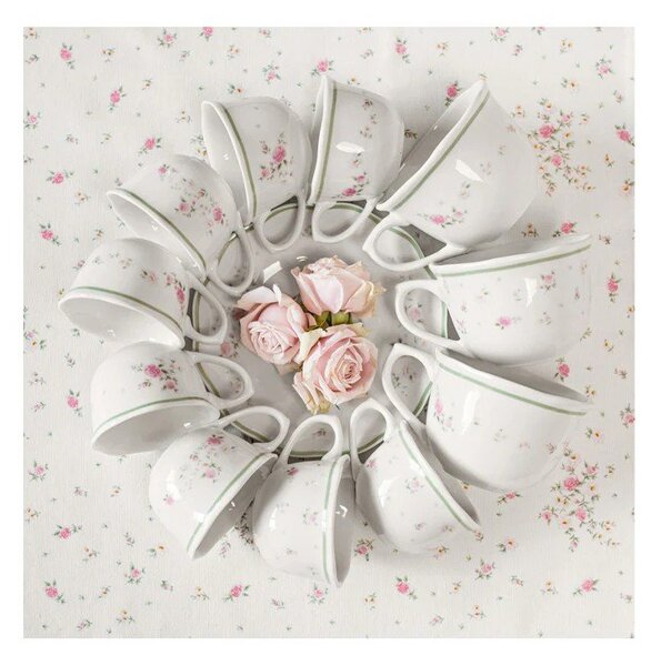 Sada 2 bílých porcelánových hrnků Brandani Nonna Rosa