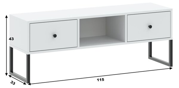 Televizní stolek se šuplíky SANGER - bílý