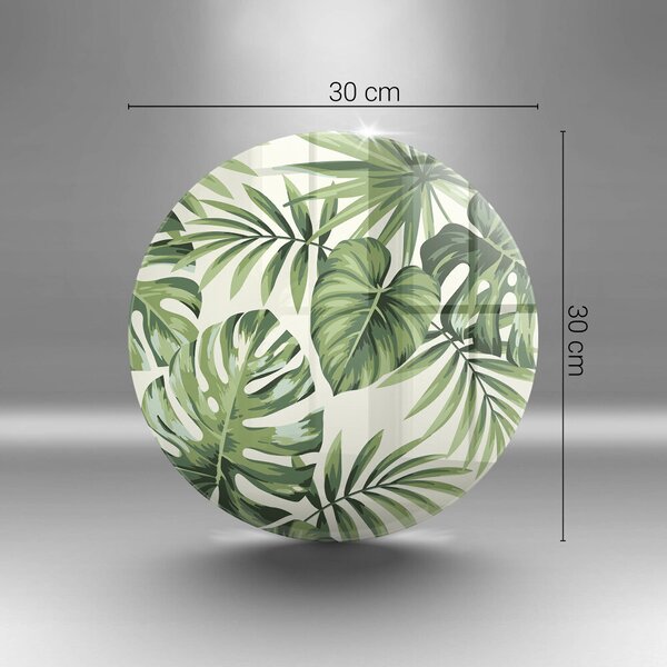 Skleněná deska do kuchyně Ilustrace monstera listy