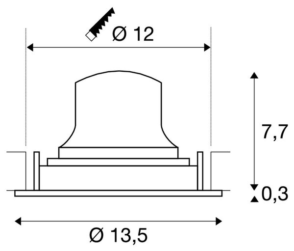LA 1009674 NUMINOS® MOVE M Stropní vestavné svítidlo, 3000 K, 55°, IP20, kulaté, černé / bílé - BIG WHITE (SLV)