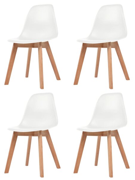 Jídelní židle 4 ks bílé plast