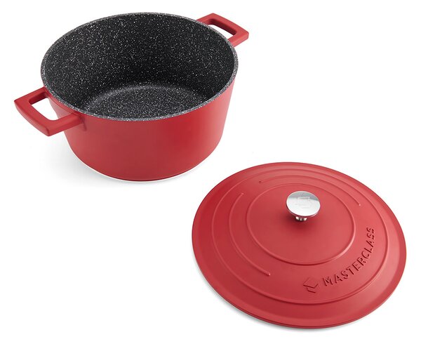 Hrnec MasterClass 24 cm 4 l indukční nepřilnavý červený MCMCRD24RED