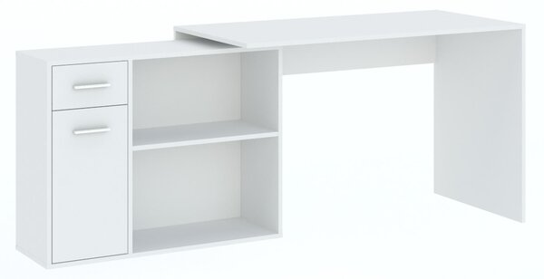 Rohový psací stůl WESLACO - bílý