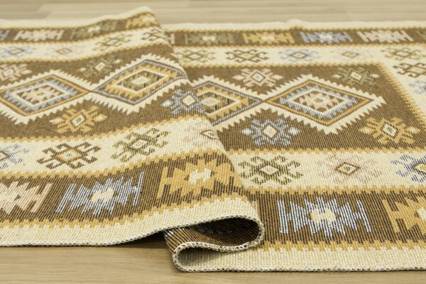 Oboustranný koberec / běhoun Kilim medový 3