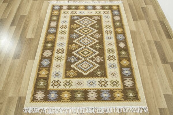 Oboustranný koberec / běhoun Kilim medový 3