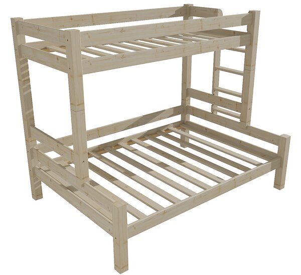 Vomaks Patrová postel s rozšířeným spodním lůžkem 8X8 06B Rozměr: 100/140 x 200 cm, Barva: surové dřevo, Varianta: vpravo