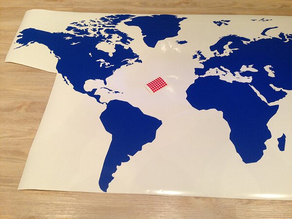 Mapa světa samolepka na zeď 100 x 49 cm