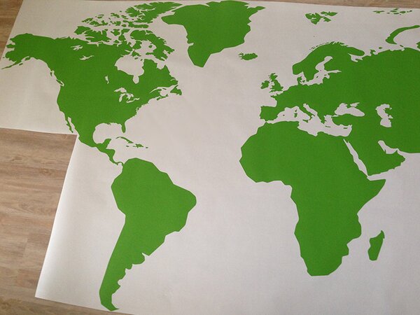 Mapa světa samolepka na zeď 100 x 49 cm