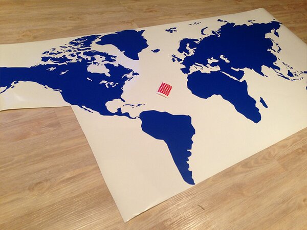 Mapa světa samolepka na zeď 100 x 49 cm
