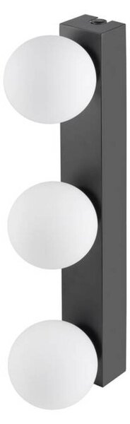 BIG WHITE SLV SUN Mirror nástěnné svítidlo pro povrchovou montáž, trojnásobné, 2700/3000/4000 K, tlačítko TOUCH, 13 W, IP44, černá 1010194