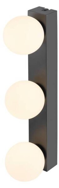 BIG WHITE SLV SUN Mirror nástěnné svítidlo pro povrchovou montáž, trojnásobné, 2700/3000/4000 K, tlačítko TOUCH, 13 W, IP44, černá 1010194