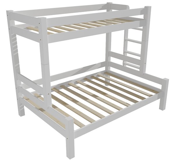 Vomaks Patrová postel s rozšířeným spodním lůžkem 8X8 06B Rozměr: 90/140 x 200 cm, Barva: barva bílá, Varianta: vpravo