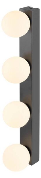 BIG WHITE SLV SUN Mirror nástěnné svítidlo pro povrchovou montáž, čtyřnásobné, 2700/3000/4000 K, tlačítko TOUCH, 18 W, IP44, černá 1010193