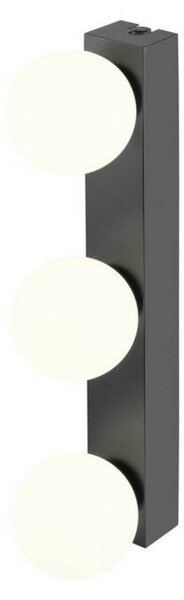 BIG WHITE SLV SUN Mirror nástěnné svítidlo pro povrchovou montáž, trojnásobné, 2700/3000/4000 K, tlačítko TOUCH, 13 W, IP44, černá 1010194