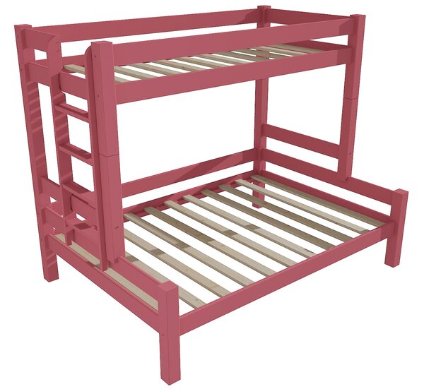 Vomaks Patrová postel s rozšířeným spodním lůžkem 8X8 06B Rozměr: 100/120 x 180 cm, Barva: barva růžová, Varianta: vlevo