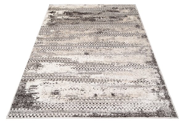 Makro Abra Kusový koberec PETRA 3003 1 244 Abstraktní Moderní šedý béžový hnědý Rozměr: 80x150 cm