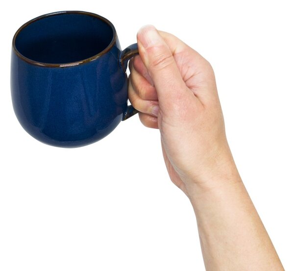 Porcelánový hrnek Tea Logic Matilda, kobaltově modrý, lesklý, kropenatý efekt, 400 ml