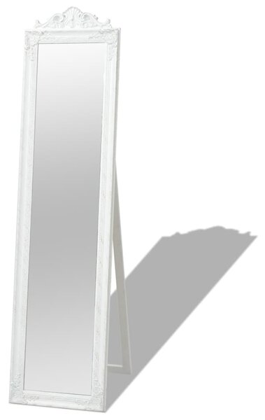 Volně stojící zrcadlo barokní styl 160 x 40 cm bílé