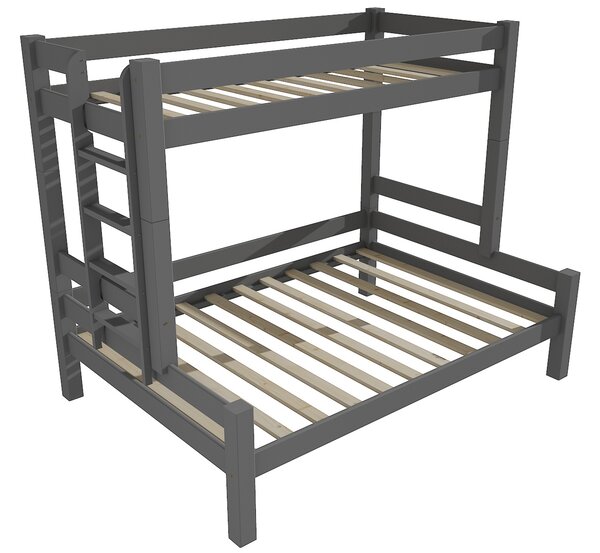 Vomaks Patrová postel s rozšířeným spodním lůžkem 8X8 06B Rozměr: 100/120 x 180 cm, Barva: barva šedá, Varianta: vlevo