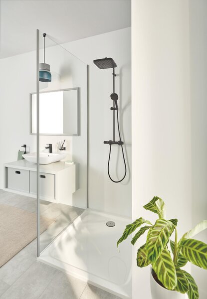 Grohe Vitalio Comfort sprchová sada na stěnu s termostatem s dešťovou sprchou černá 266962431