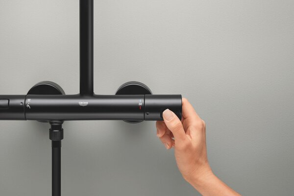Grohe Vitalio Start System sprchová sada na stěnu s termostatem s dešťovou sprchou černá 266772431
