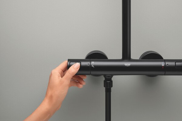 Grohe Vitalio Start System sprchová sada na stěnu s termostatem s dešťovou sprchou černá 266772431