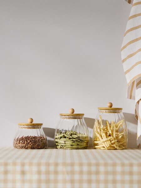 Sinsay - Rýhovaná nádoba na potraviny s víkem - clear