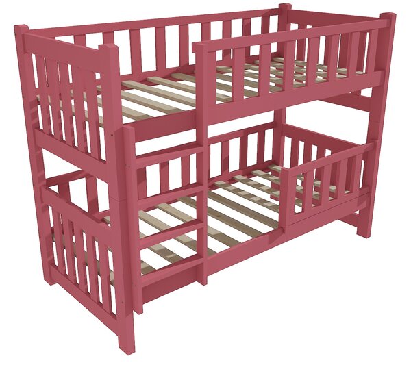 Vomaks Patrová postel PP 026 se zábranou Rozměr: 80 x 180 cm, Barva: barva růžová, Prostor mezi lůžky: 80 cm