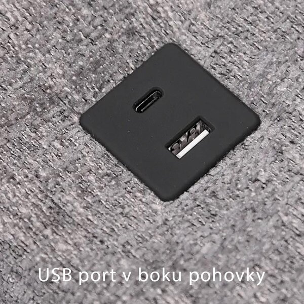 Rozkládací pohovka TWIGGY | 212 cm | LEVÁ | EXTRA KVALITA | zabudovaný USB port | VÝBĚR TKANIN