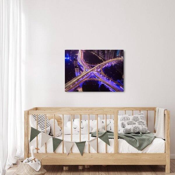 Obraz velké křižovatky v noci (70x50 cm)